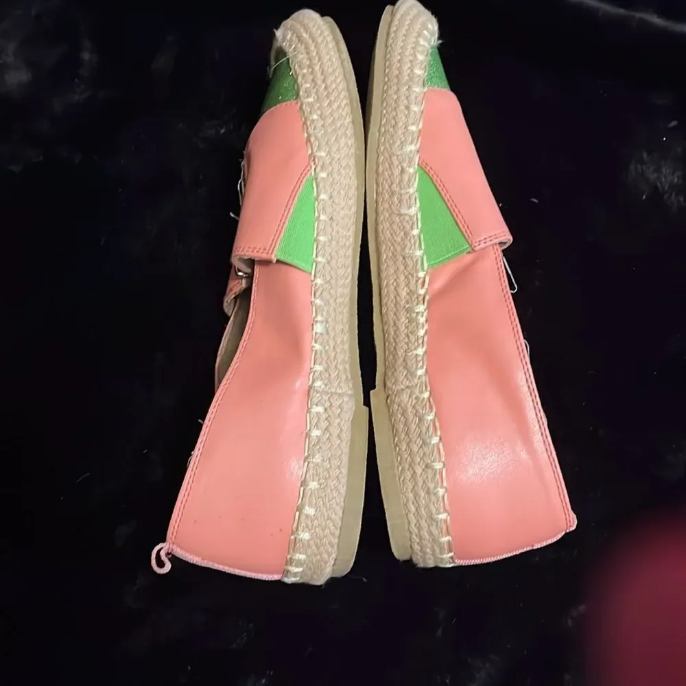 Pink and Green Slip-On Espadrilles